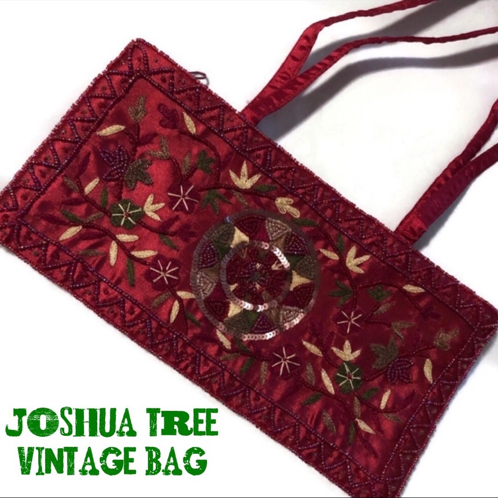 Vintage red beaded bag
